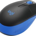 Мышь беспроводная Logitech M190 черный/синий, 1000 dpi, радиоканал, USB, кнопки - 3
