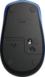 Мышь беспроводная Logitech M190 черный/синий, 1000 dpi, радиоканал, USB, кнопки - 3 4