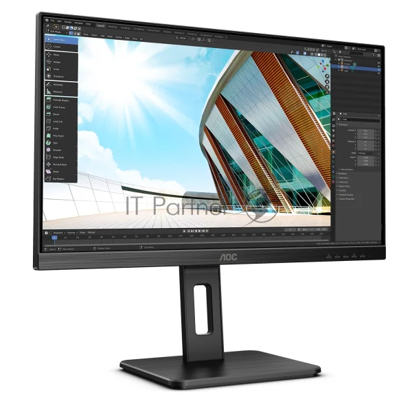 Монитор 23.8" AOC 24P2Q IPS 1920x1080, 75 Гц, 4 мс, 16:9, 250 кд/м2, 1xHDMI, 1xDP, 1x3.5 мм, черный 1