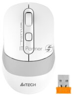 Мышь беспроводная A4Tech Fstyler FB10C белый/серый, 2000 dpi, радиоканал, Bluetooth, USB, кнопки - 4 7