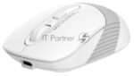 Мышь беспроводная A4Tech Fstyler FB10C белый/серый, 2000 dpi, радиоканал, Bluetooth, USB, кнопки - 4 9