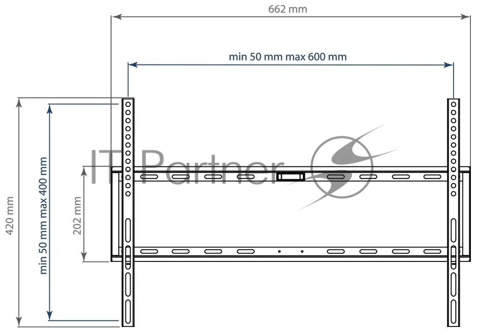 Кронштейн Arm media STEEL-1 new черный, настенный, 32"-90", max 60 кг, VESA 600x400 мм