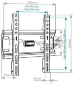 Кронштейн для телевизора Arm Media PLASMA-5 черный 15"-47" макс.40кг настенный фиксированный 3