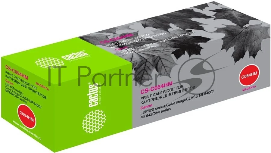 Картридж лазерный Cactus CS-C054HM пурпурный (2300 стр.) для Canon LBP 621Cw/623Cdw/641Cw/643Cdw 1