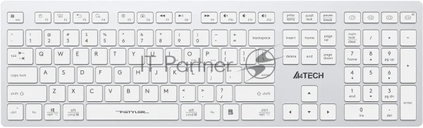 Клавиатура беспроводная A4Tech Fstyler FBX50C, USB, Bluetooth/Радиоканал, белый