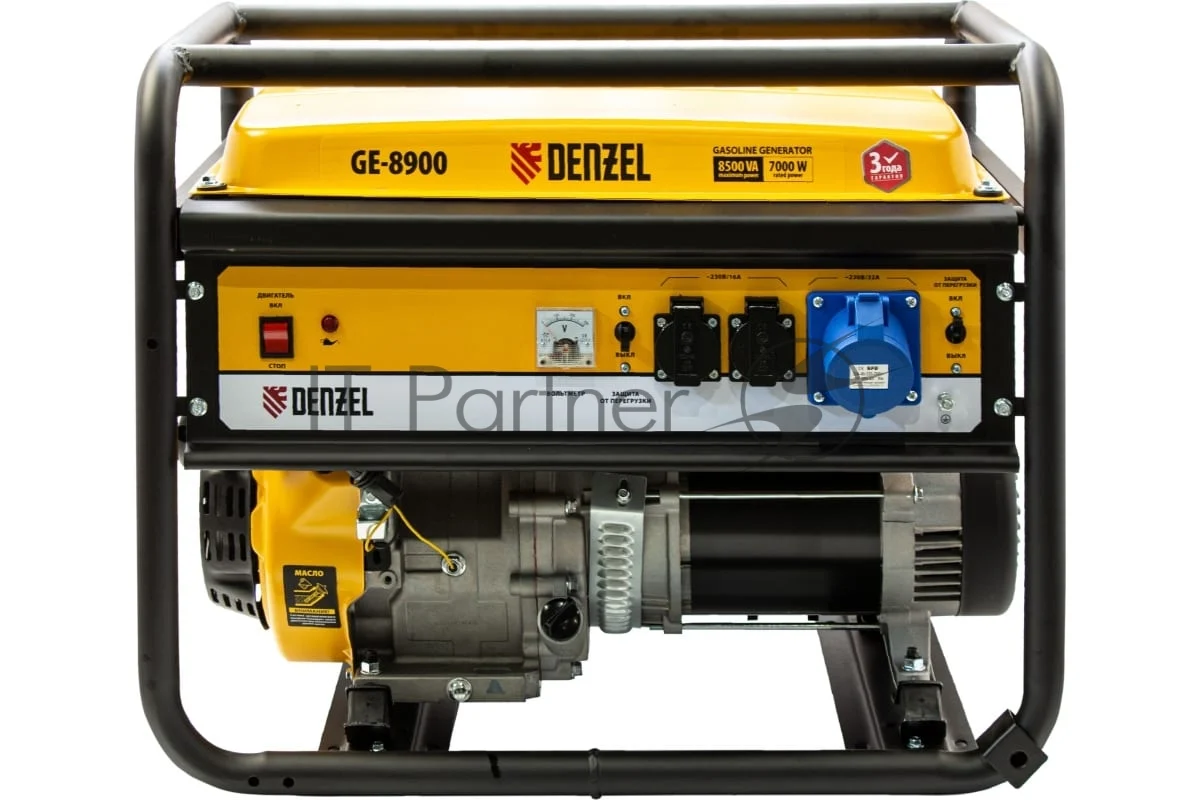 Электрогенератор бензиновый Denzel GE 8900, 8.5 кВт, 99 дБ, 86 кг 1