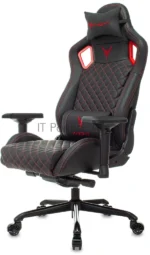 Кресло игровое Knight TITAN черный/красный ромбик эко.кожа с подголов. крестовина металл 1