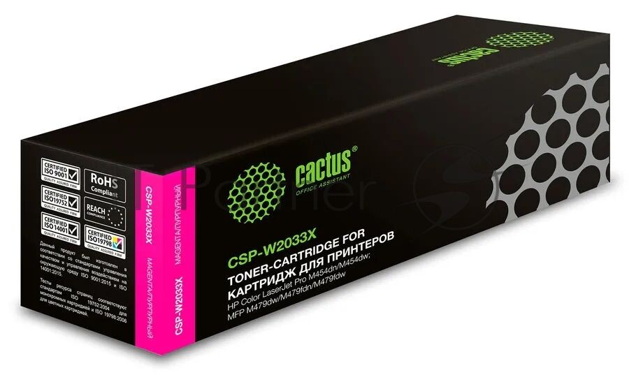 Картридж лазерный Cactus CSP-W2033X пурпурный (6000 стр.) для HP LJ M454/MFP M479 1 Картридж лазерный Cactus CSP-W2033X пурпурный (6000 стр.) для HP LJ M454/MFP M479 1