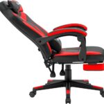 Кресло Defender CRUISER BLACK/RED черный/красный, экокожа, подставка для ног