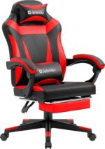 Кресло Defender CRUISER BLACK/RED черный/красный, экокожа, подставка для ног 2