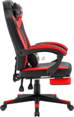Кресло Defender CRUISER BLACK/RED черный/красный, экокожа, подставка для ног 6
