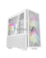 Компьютерный корпус Deepcool CH360 WH без БП, боковое окно (закаленное стекло), 2x140мм ARGb LED вентилятор спереди и 1x120мм ARGb LED вентилятор сзади, белый, mATX 1