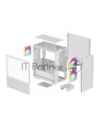 Компьютерный корпус Deepcool CH360 WH без БП, боковое окно (закаленное стекло), 2x140мм ARGb LED вентилятор спереди и 1x120мм ARGb LED вентилятор сзади, белый, mATX 4