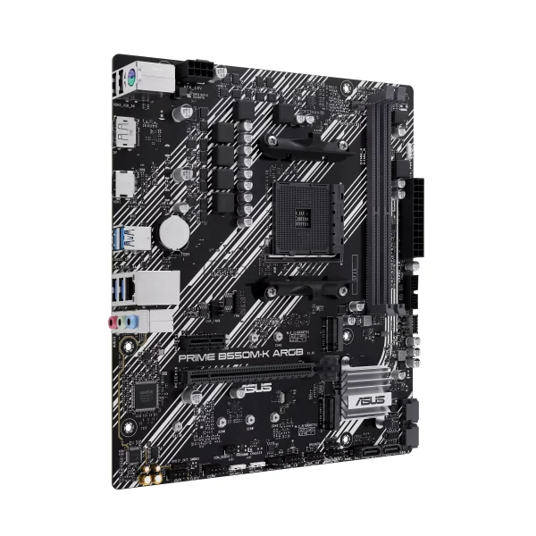 Материнская плата ASUS PRIME B550M-K ARGB, Socket AM4, AMD B550, 2xDDR4, 4xSATA, 2xM.2, 1xPCI-E 4.0 x16, 1xPCI-E x1, 1xHDMI, 1xDP, 1x 1Gb LAN, 4xUSB-A 3.2 Gen 1, 2xUSB-A 2.0, 3x3.5 мм, 7.1, Micro-ATX 1