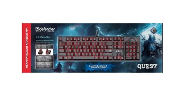 Клавиатура проводная Defender Quest GK-596 RU (45596), USB, черный