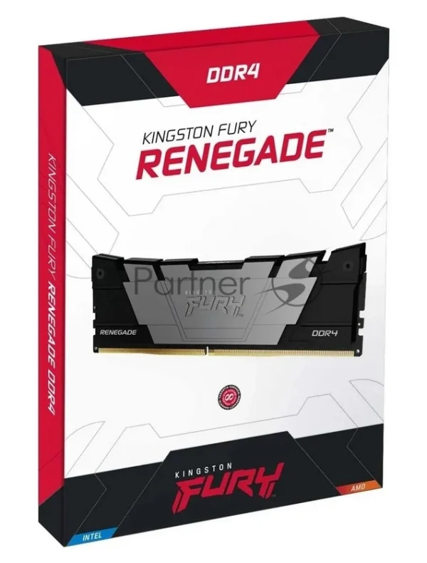 Оперативная память Kingston Fury Renegade, DDR4, 128GB (4x32GB), 3200MHz, CL16, DIMM, радиатор, черный