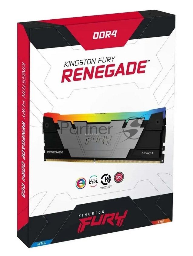Оперативная память Kingston Fury Renegade, DDR4, 128Gb (4x32Gb), 3600MHz, CL18, DIMM, радиатор, RGB, черный/серебристый 1 Оперативная память Kingston Fury Renegade, DDR4, 128Gb (4x32Gb), 3600MHz, CL18, DIMM, радиатор, RGB, черный/серебристый 1