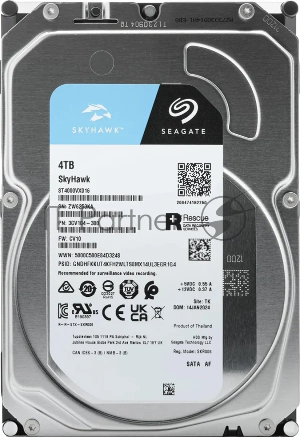 Жесткий диск Seagate 4Tb Skyhawk (ST4000VX016) OEM Serial ATA III, 5400 rpm, 256mb, для видеонаблюдения 1