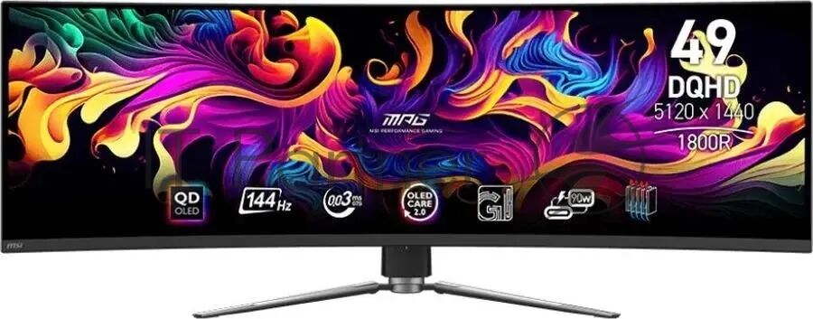 Монитор 49" MSI MPG 491CQP QD OLED 5120x1440, 144 Гц, 0.03 мс, 32:9, 250 кд/м², 2xHDMI, 1хDP, 1хUSB-C, изогнутый, черный 1 Монитор 49" MSI MPG 491CQP QD OLED 5120x1440, 144 Гц, 0.03 мс, 32:9, 250 кд/м², 2xHDMI, 1хDP, 1хUSB-C, изогнутый, черный 1