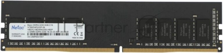 Оперативная память NETAC Basic, DDR4, 8GB (1x8GB), 3200MHz, CL22, DIMM 1