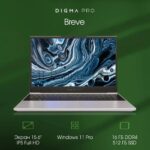 Ноутбук Digma Pro Breve Ryzen 7 5700U/16Gb/SSD 512Gb/15.6"/IPS/FHD/W11Pro/silver/4500mAh 8