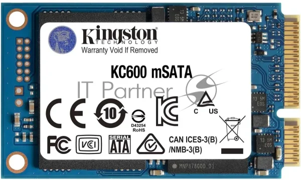 Накопитель SSD Kingston KC600, 256Gb, mSATA, R/W 550/500 1