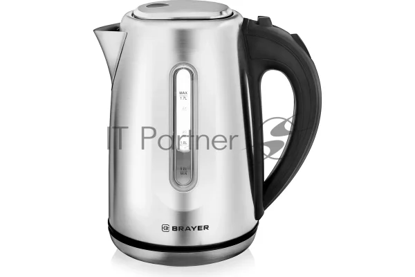 Электрочайник BRAYER BR1014 серебристый, 1.7 л, 2200 Вт, скрытый нагревательный элемент 1