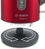 Электрочайник Bosch TWK4P434 красный, 1.7 л, 2400 Вт, скрытый нагревательный элемент 5