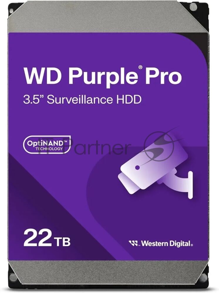 Жесткий диск Western Digital Purple PRO WD221PURP 22Tb 3.5" 7200 RPM 512MB SATA-III All Frame AI для систем видеонаблюдения 1 Жесткий диск Western Digital Purple PRO WD221PURP 22Tb 3.5" 7200 RPM 512MB SATA-III All Frame AI для систем видеонаблюдения 1