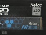 Накопитель SSD Netac NV3000, 250Gb, PCIe 3.0 x4, M.2 2280, NVMe, R/W 3000/1400 5