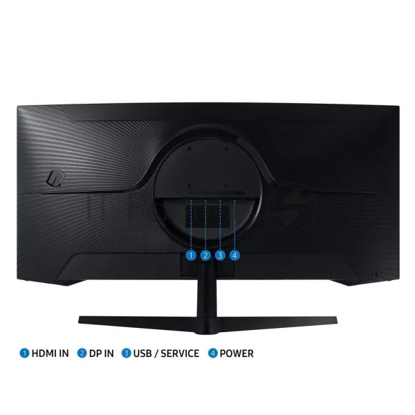 Монитор 34" Samsung Odyssey G5 C34G55TWWI VA 3440x1440, 165 Гц, 1 мс, 21:9, 250 кд/м2, 1xHDMI, 1xDP, изогнутый, черный