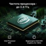 Моноблок Digma Action 21.5" Full HD N95 (1.7) 8Gb SSD 256Gb UHDG 600 CR Windows 11 Professional GbitEth WiFi BT 36W клавиатура мышь Cam черный 1920x1080 10