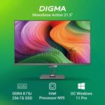 Моноблок Digma Action 21.5" Full HD N95 (1.7) 8Gb SSD 256Gb UHDG 600 CR Windows 11 Professional GbitEth WiFi BT 36W клавиатура мышь Cam черный 1920x1080 14