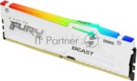 Оперативная память Kingston Fury Beast, DDR5, 32Gb (1x32GB), 5600MHz, CL36, DIMM, радиатор, RGB, белый 2