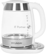 Чайник электрический Hyundai HYK-G4033 1.7 л, 2200 Вт, белый/серебристый (корпус: стекло) 8