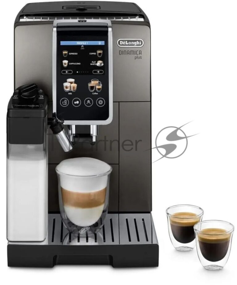 Кофемашина автоматическая DeLonghi Dinamica Plus ECAM380.95.TB черный/серый, исп. кофе - зерновой/молотый, 1.8 л, 1450 Вт, 15 Бар. 1