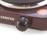 Плита настольная электрическая Centek CT-1506 коричневый, 1 кВт, ТЭН, конфорки - 1, эмаль, поворотные переключатели 6