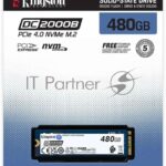 Накопитель SSD Kingston DC2000B, 480Gb, PCIe 4.0 x4, M.2 2280, R/W 7000/800
