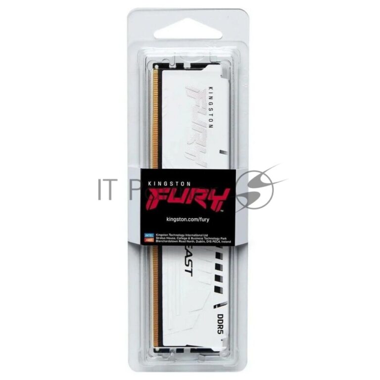 Оперативная память Kingston Fury Beast, DDR5, 16Gb (1x16Gb), 6000MHz, CL36, DIMM, с радиатором, белый 1