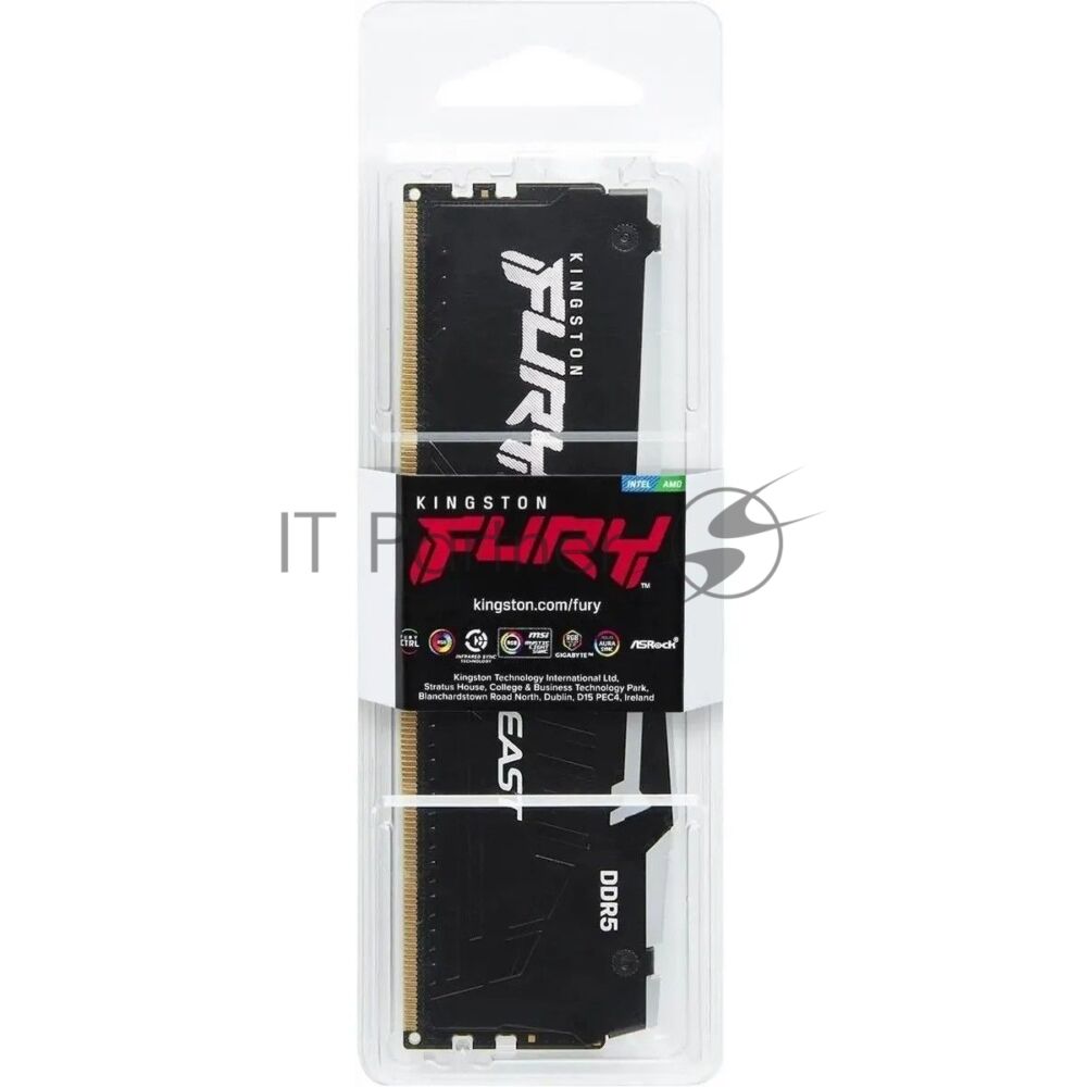 Оперативная память Kingston Fury Beast, DDR5, 32Gb (1x32Gb), 6000MHz, CL30, DIMM, с радиатором, RGb, черный 1 Оперативная память Kingston Fury Beast, DDR5, 32Gb (1x32Gb), 6000MHz, CL30, DIMM, с радиатором, RGb, черный 1