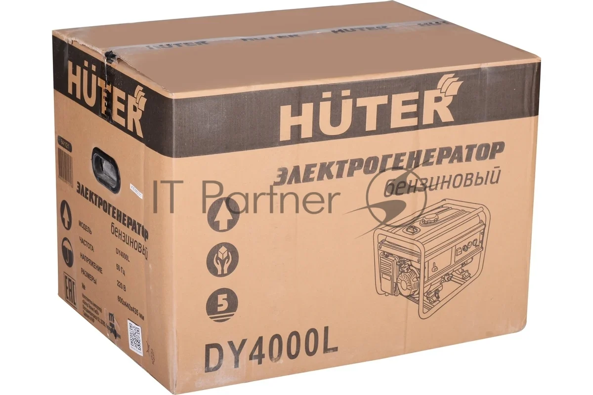 Электрогенератор бензиновый Huter DY4000L, 3.3 кВт, 68 дБ, 40.3 кг 1