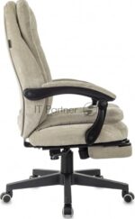 Кресло руководителя Бюрократ T-9950MSG-F Fabric песочный Light-21, крестов. пластик, подст. для ног 7
