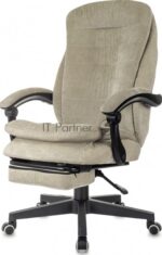 Кресло руководителя Бюрократ T-9950MSG-F Fabric песочный Light-21, крестов. пластик, подст. для ног 8