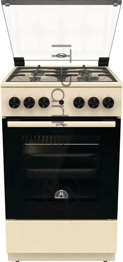 Плита газовая Gorenje GG5A21BEF бежевый, конфорок 4 газовых, духовка 70 л, 50 см x 85 см x 59.4 см