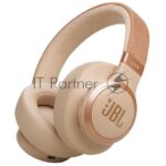 Беспроводные/проводные наушники JBL Live 770NC бежевый, полноразмерные, Bluetooth + проводной, адаптивное шумоподавление 4