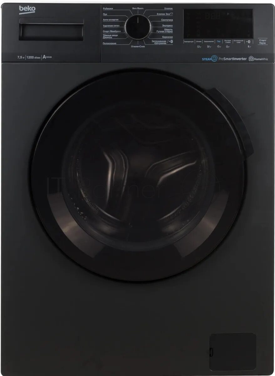 Стиральная машина Beko WSPE7H616A темно-серый, загрузка фронтальная 7,5 кг, 1200 об/мин., класс: А