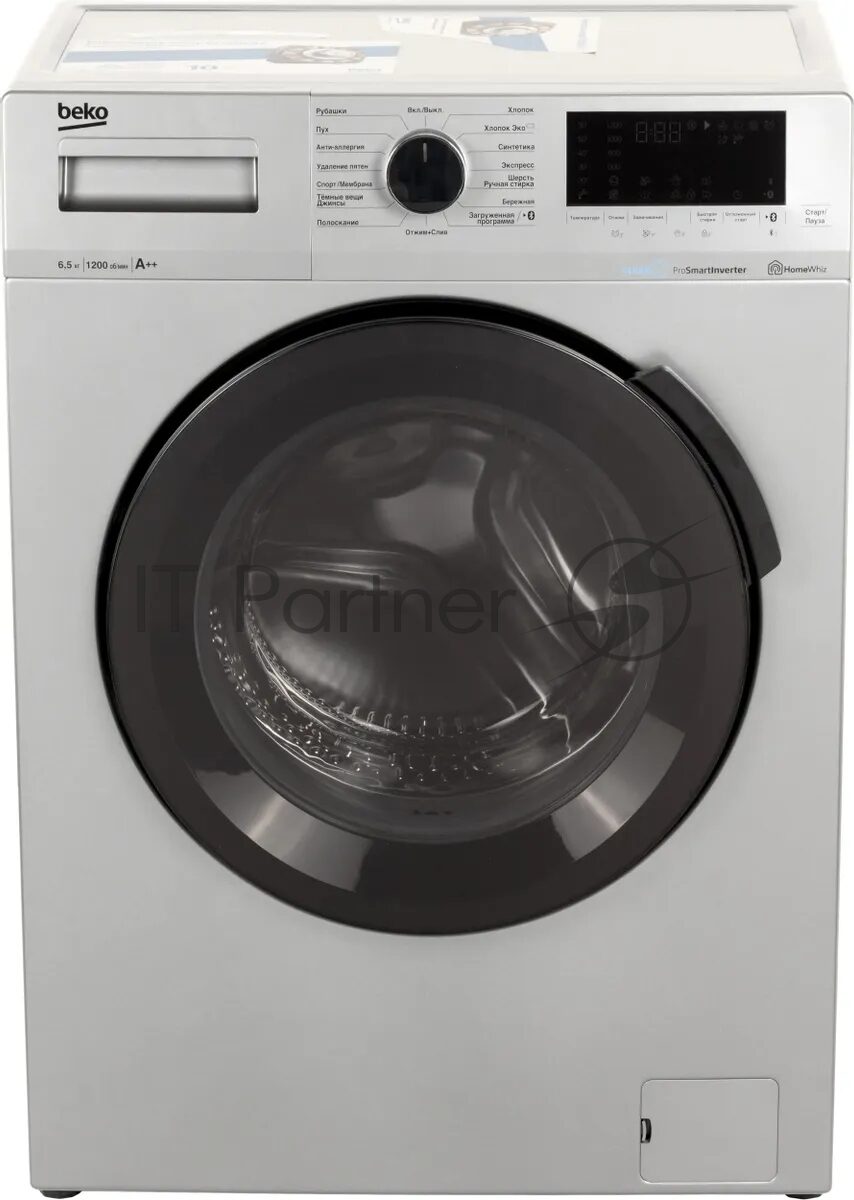 Стиральная машина Beko WSPE6H616S серебристый, загрузка фронтальная 6,5 кг, 1200 об/мин., класс: А++