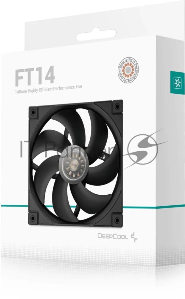 Вентилятор для корпуса DEEPCOOL FT14 черный, 140 мм, 1650 об/мин, 25.1 дБ, 4 pin 1