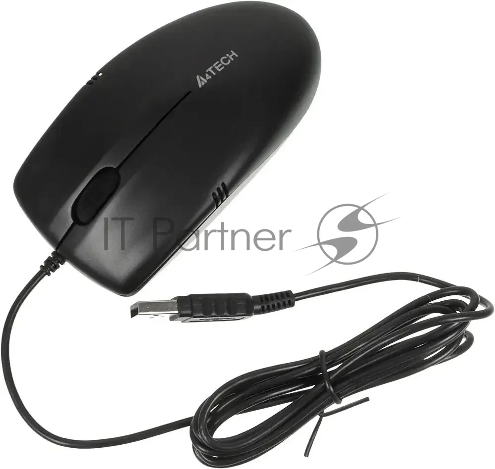 Мышь проводная A4Tech OP-530NU черный, 1200 dpi, USB, кнопки - 3 1