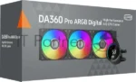 Система охлаждения PCCooler DA360 Pro ARGb Digital BK (300W, 360мм, LED temp., Black, ARGb/Fans: 3x120мм, 75.8CFM, 33.7dBA, 2200RPM/Pump height 57мм, 28dBA, 3000RPM, Rad thickness 27мм/S: 1851, 1700, 1200, 20XX, 115X, AM5, AM4) 1